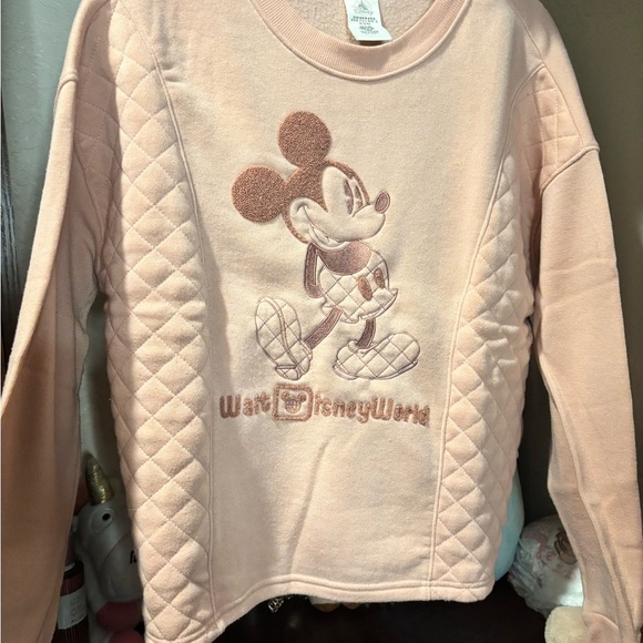 Disney Pink Quilted Mickey Mouse Sweatshirt - Picture 1 of 1